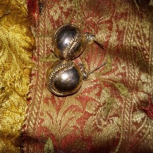 Solid silver baseball earrings